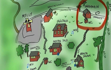 Pääskynpesä - Tämä mökki on pienen lehtometsän vierellä. Siellä asustaa useita lintuja esimerkiksi satakieli ja lepinkäinen.