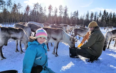Authentic reindeer farm and reindeer herder Elisa Ylinampa