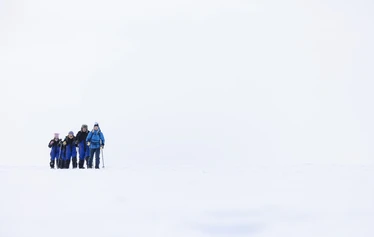 Snowshoeing on the frozen sea in Oulu