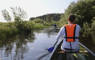 Vaalimaanjoki laskee Tyllinjärveen, jatkaen Taipaleenjärveen, Välijärveen ja Savanjärveen - Kanoottivaellus Vaalimaanjoella