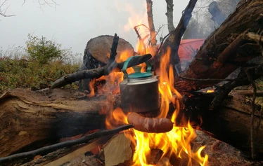 A panoramic view from Niesi Highlands followed by a private sauna and lunch in a wilderness cabin.