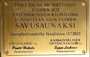 Sauna seinään kiinnitettävä plakaatti