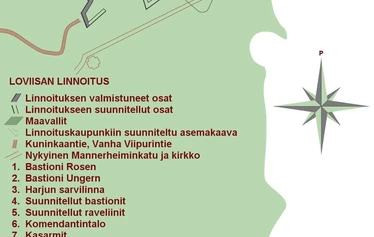 Linnoituksen tykkikasematteja Loviisassa