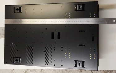 Home Network Cabling cabinet - Demo package that has never been installed at a customer. This cabinet has a capability to accomodate max 3*8 = 24 cabling jacks.
Has IBM brand name printed in front door; although not manufactured by IBM.
Can accomodate small networking switch.