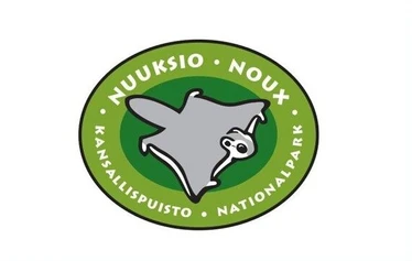 Nuuksio National Park logo - The Flying Squirrel can sometimes be seen in Nuuksio National Park. This animal is able to glide from one tree to the other, and as he is not very brave, sometimes the only thing you can find are little yellow excrements beside the tree where he lives. Just look up, and try to find the small round hole in the side of the tree - very high!