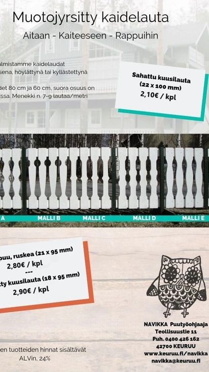 Navikka puutuotteet tilauksesta