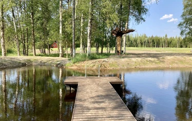 barn på trampoline