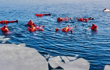 Ice floating in Puumala is a great winter experience