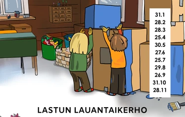 Lastun lauantaikerhossa on hyvät tilat tehdä taidetta yhdessä - Lastenkulttuurikeskus Lastun avoimet lauantaikerhot tarjoavat ilmaista taidetoimintaa perheille Lapinlahdella joka kuukauden viimeinen lauantai klo 9-12. 