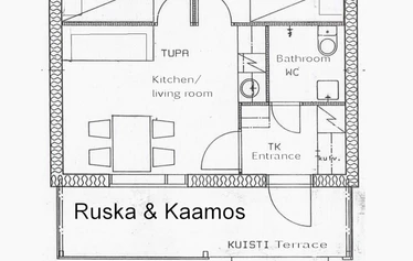 Mökki neljälle Muonion keskustassa - Neljän hengen mökki Muonion keskustassa palvelijen läheisyydessä. Mökistä on kaunis järvimaisema.