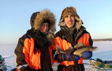 winter fishing ice fishing at lake oulujärvi kajaani