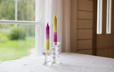 Dip Dye-kynttilä pinkki-oranssi