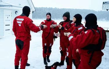 Ice floating in Helsinki - Ice floating is an experience that you wont forget! We dress up to dry suits and warm under layers and relax in the Baltic Sea!