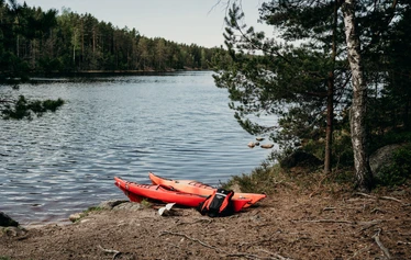 Kayaking in Teijo National Park - Lake Matildanjärvi in Teijo National Park is a great spot for kayaking and other water activities. Small lake with variety of different spots for taking a break, enjoying an outdoor fire and sleeping in a tent!
