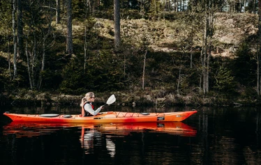 Kayaking in Teijo National Park - Lake Matildanjärvi in Teijo National Park is a great spot for kayaking and other water activities. Small lake with variety of different spots for taking a break, enjoying an outdoor fire and sleeping in a tent!