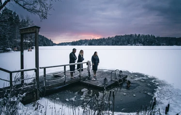 Private sauna by the lake