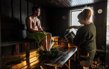 Private sauna by the lake