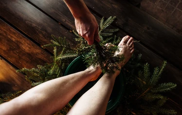 Private sauna by the lake