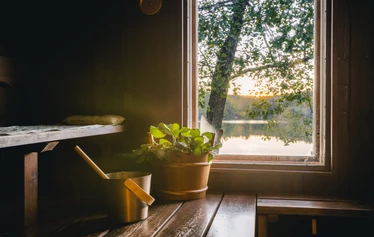 Private sauna by the lake