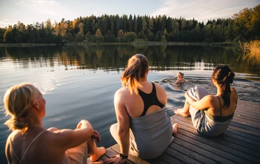 Private sauna by the lake