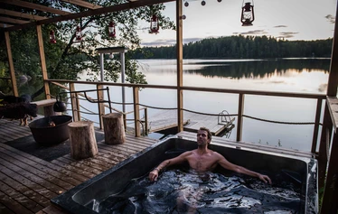 Private sauna by the lake