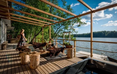 Private sauna by the lake