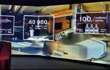 Panimomuseon Olvin henki -tila - Panimomuseon Olvi henki -tilassa asiakas pääsee audiovisuaaliselle panimokierrokselle. Tilaan mahtuu max. 30 hlöä.