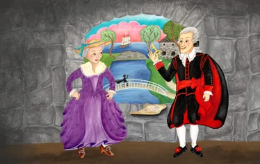 Suomenlinnan-seikkailukierros-Katketyn-kammion-salaisuus-piirros - Suomenlinnan  Kätketyn kammion salaisuus -seikkailukierroksen piirroskuva. Kuva Hanna Vaskivuo