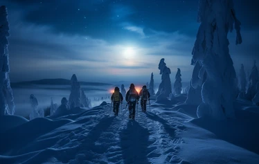 Pimeän lumikenkäetket Kolilla