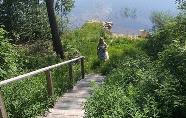 Panoraama - Näkymin aina 3,5 km Vehkajärven toiseen päähän asti.