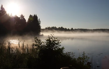 Panoraama sisäkuva - Näköaloin 3,5 km Vehkajärven toiseen päähän.