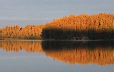 Panoraama sisäkuva - Näköaloin 3,5 km Vehkajärven toiseen päähän.