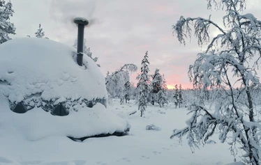 The first snow in Lapland - Snow in Lapland in November