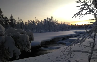 The first snow in Lapland - Snow in Lapland in November