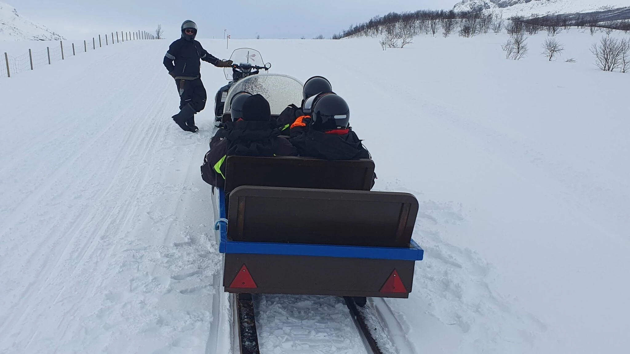 Snowmobile Sledge Journey to the Three-Country Cairn - A visit to